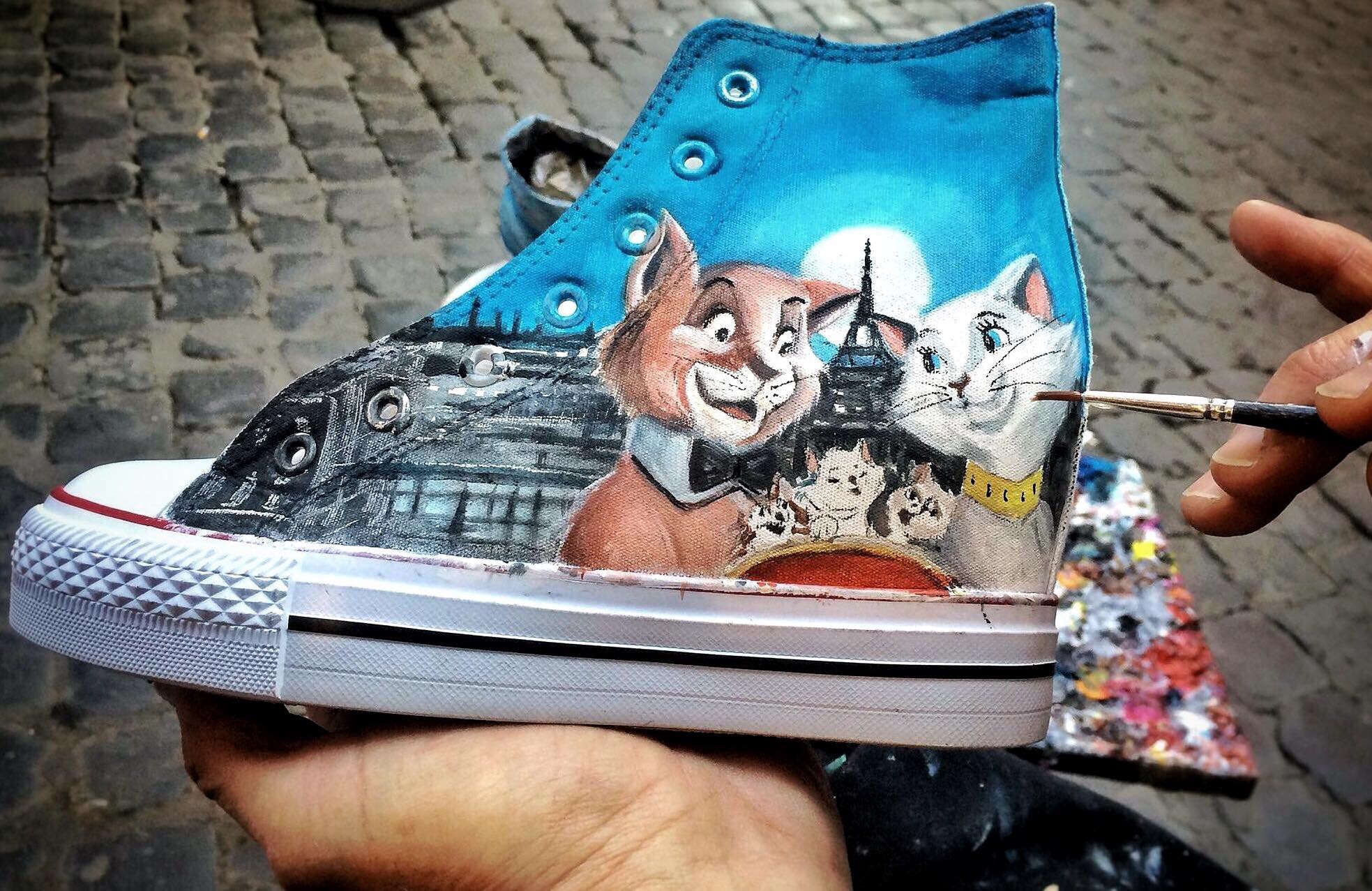 converse dipinte a mano roma