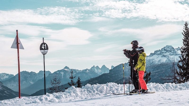 sciare sulle dolomiti