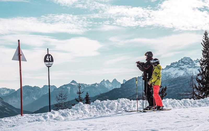 sciare sulle dolomiti